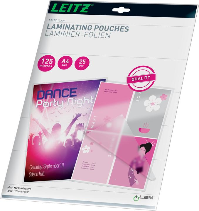 Produktbild Leitz Laminiertasche (A4, 25 Stück, 125 µm)