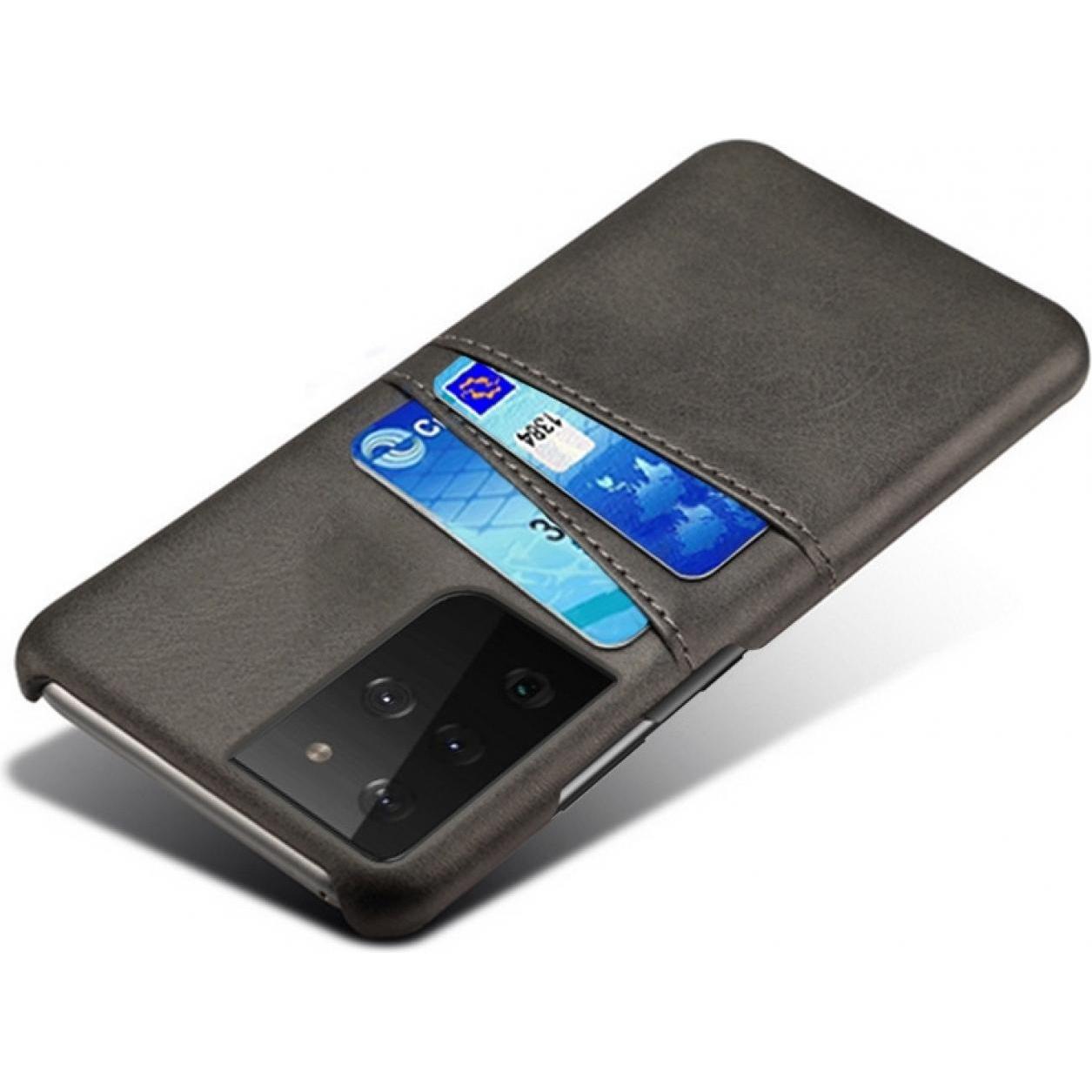 Screenguard Samsung Galaxy S21 Ultra CardCaddy Leder Backcase mit Kartenfächern (Samsung Galaxy S21 Ultra), Smartphone H...