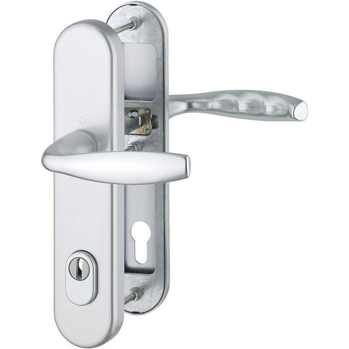 Hoppe, Türgriff + Fenstergriff, Schutzgarnitur New York 1810H/3332ZA/3410 Aluminium F1 92 mm 67-72 mm (Türgarnitur)