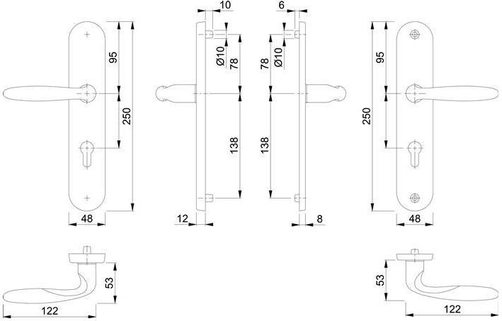 Image du produit Hoppe Garniture de protection Pisa M151/361A/360 laiton F77-R 92 mm 67-72 mm (Garniture de porte)
