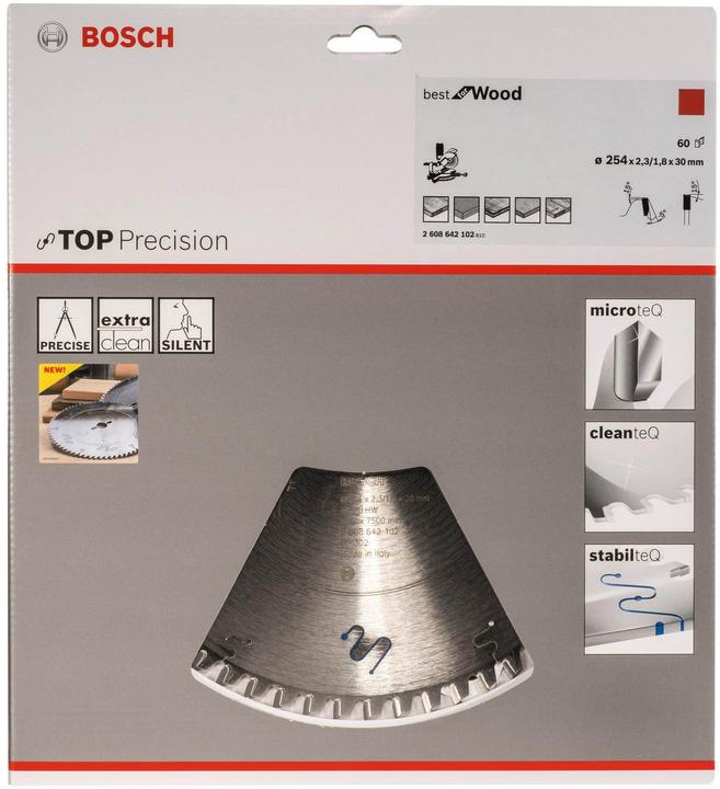 Actual product image Bosch Professional Zubehör Circular saw blade Top Precision Best for Wood, 254 x 30 x 2.3 mm, 60