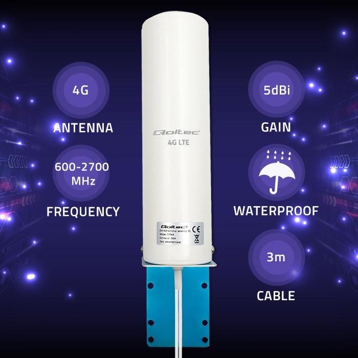 Actual product image Qoltec Antena 4G LTE DUAL | 5dBi | dookólna | zewnętrzna (4G)