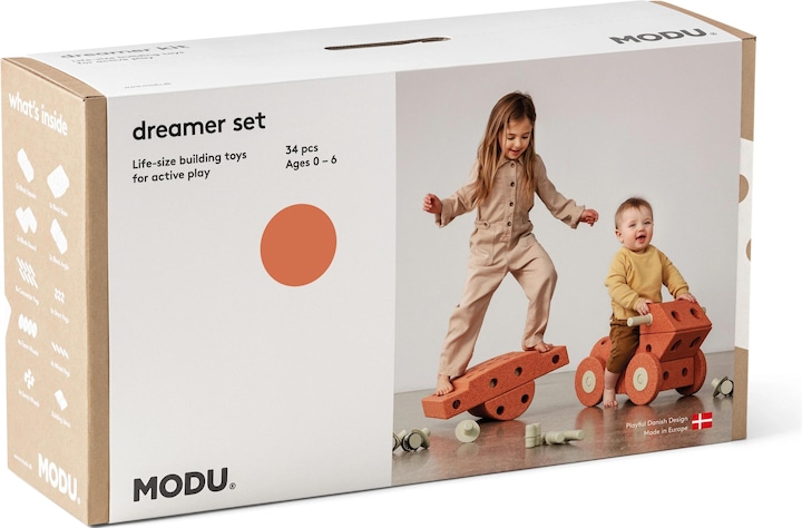 Productafbeelding Modu Dreamer Kit - Zachte blokken- 33 onderdelen - Open Ended speelgoed - Speelgoed 1 -2-3 jaar - Burnt O