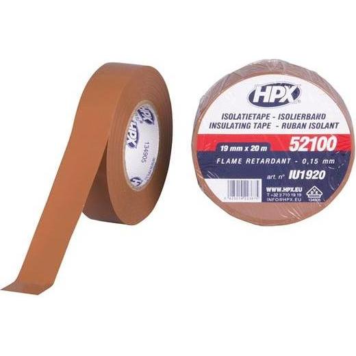 10x HPX, Klebeband, PVC insulating tape VDE - brown 19mm x 20m (19 mm)