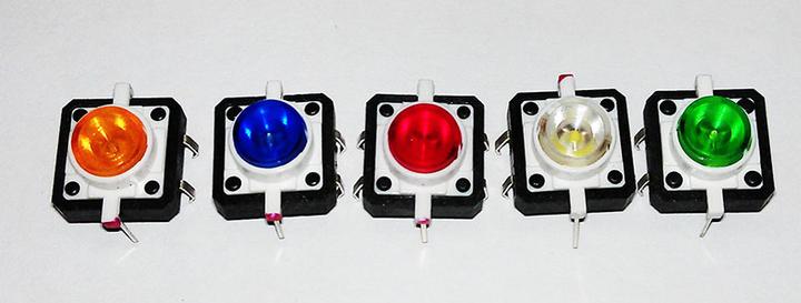 Image du produit OEM Kit : 5 interrupteurs à platine éclairés 12x12mm