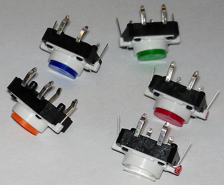 Image du produit OEM Kit : 5 interrupteurs à platine éclairés 12x12mm