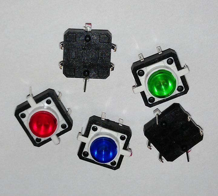 Image du produit OEM Kit : 5 interrupteurs à platine éclairés 12x12mm