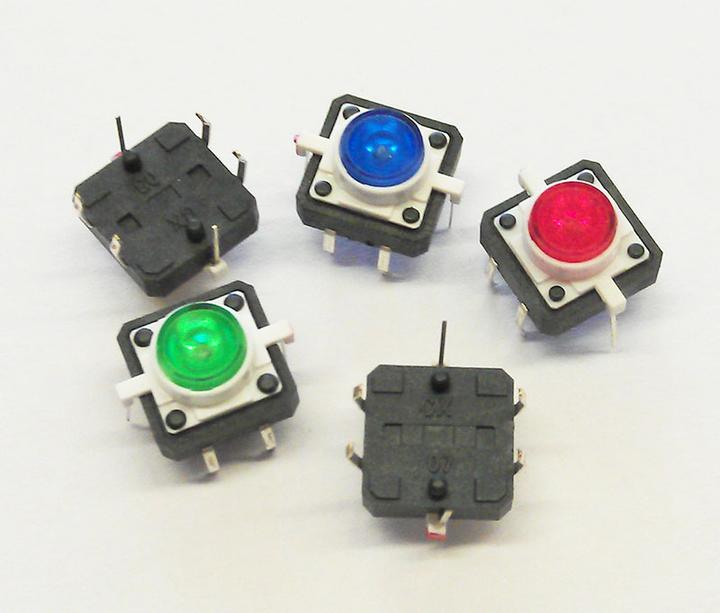 Image du produit OEM Kit : 5 interrupteurs à platine éclairés 12x12mm