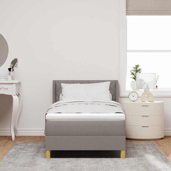 Image du produit VidaXL Lit Boxspring Avec Matelas Tissu Taupe (100 x 200 cm)