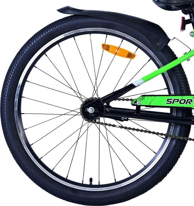 Image du produit Volare Sportivo Kinderfiets - Jongens - 24 inch - Zwart Groen - Twee Handremmen (24115) (24")