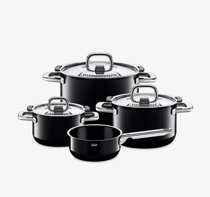 Produktbild Silit Topfset Induktion Kochtopfset 4tlg Metalldeckel Nature Black Silargan (Pfannenset + Topfset)