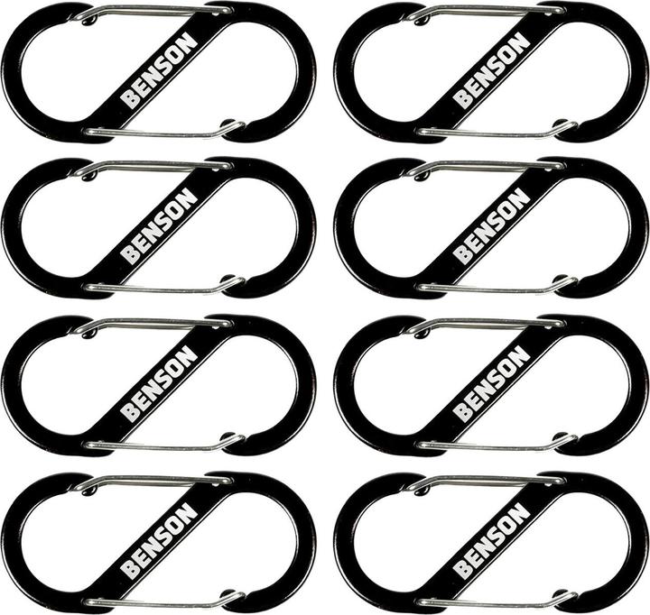 Actual product image Benson Set of 8 double snap hooks, S-clip, 4 x 9 cm
