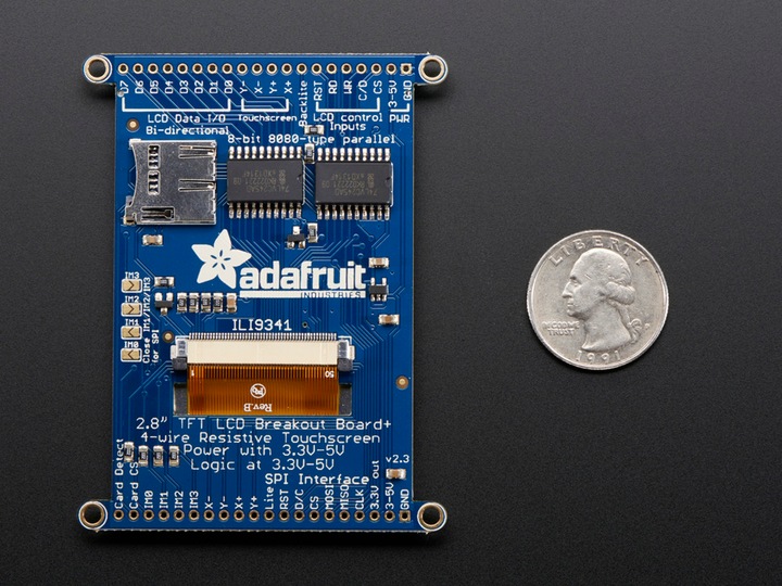 Produktbild Adafruit 2.8" TFT LCD with Touchscreen MicroSD Socket (Diverse)