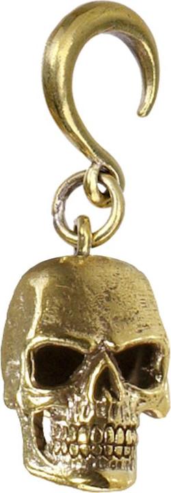 Produktbild Star Piercing Ohrgewicht Haken vergoldet Anhänger Totenkopf (Messing)