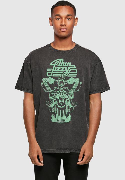 Produktbild Merchcode Thin Lizzy - Rocker Flames Acid Washed Oversize Tee - 160107 (S)
