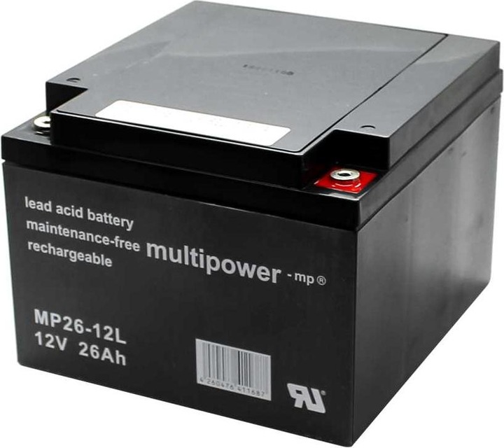 Actual product image Multipower MPL26-12 12V 26Ah Long Life Lead Battery AGM Lead Gel Battery (12 V, 26 Ah)