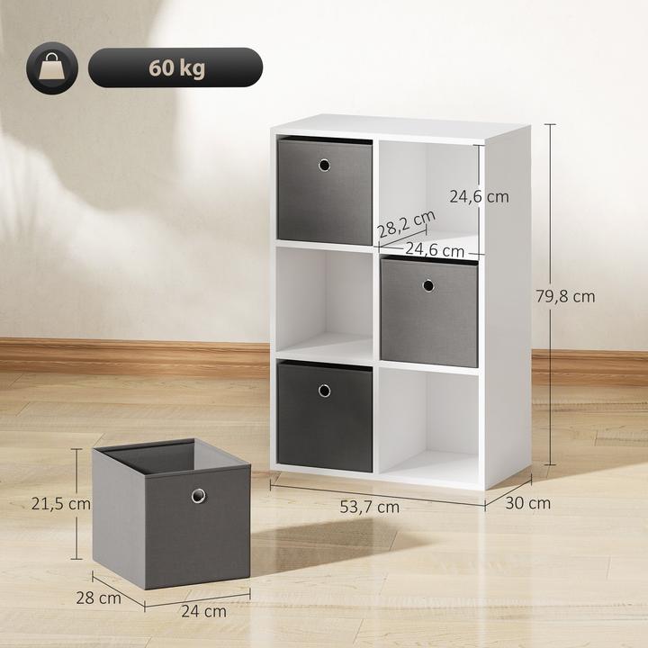 Image du produit Homcom Bücherregal Spanplatte Grau (30 x 30 x 79.80 cm)