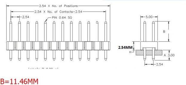Produktbild OEM Stiftleiste 1 X 40 Polig RasterMass 2.54mm 17mm
