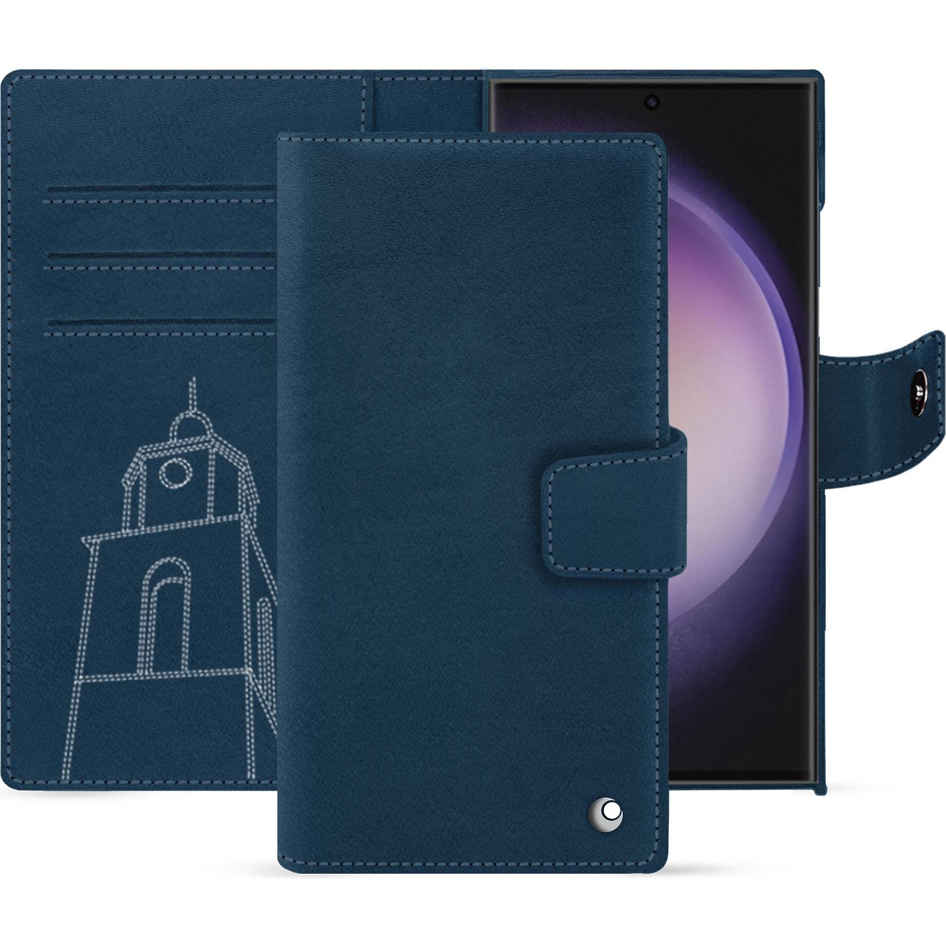 Noreve Lederschutzhülle (Samsung Galaxy S24 Ultra), Smartphone Hülle, Blau