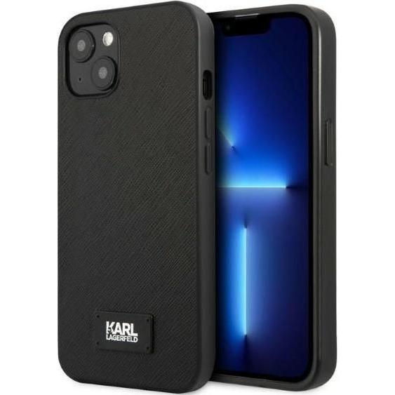 Karl Lagerfeld KLHCP13SSFMP2K iPhone 13 mini 5.4" hardcase black/black Saffiano Plaque (Apple iPhone 13 mini), Smartphon...