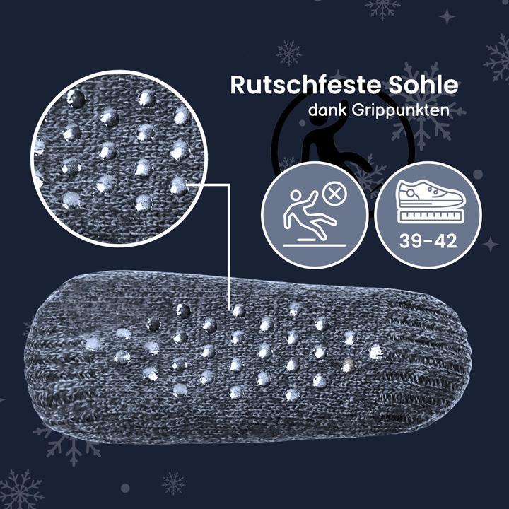 Produktbild Hermex Hausschuhe Gr. 39-42 Wintersocken Kuschelsocken Fuzzy-Socken Pantoffeln (39, 40, 41, 42)