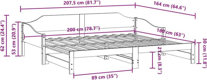 Actual product image vidaXL ausziehbares Tagesbett