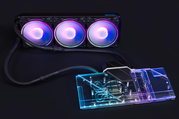 Actual product image Alphacool Eiswolf 2 GPU AIO 360mm Radeon RX 6800/6800XT Gaming Trio X with Backplate