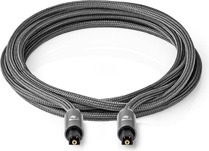 Produktbild Nedis Optisches Audiokabel | Toslink Stecker | Toslink Stecker | 2.00 m | rund | Baumwolle | Gun Met (2 m, TOSLINK)