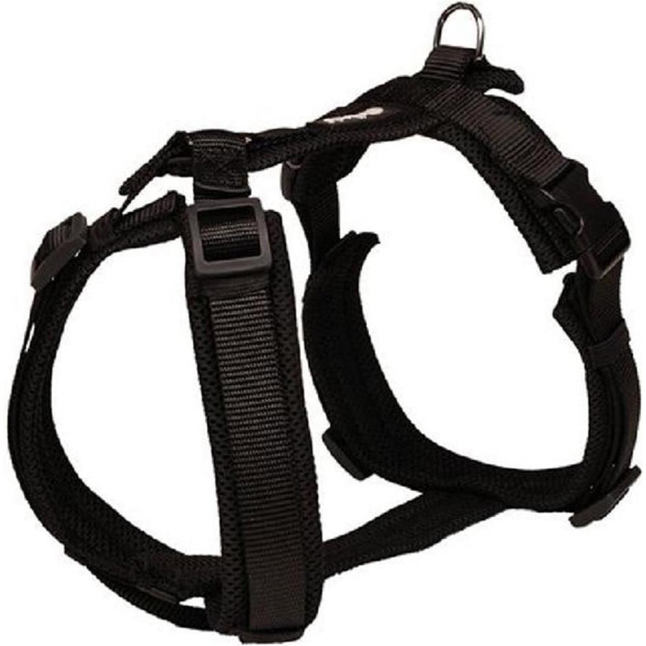 Petlando Geschirr Y-Comfort Mesh, Schwarz (XL, Hund, Allgemein), Halsband + Leine