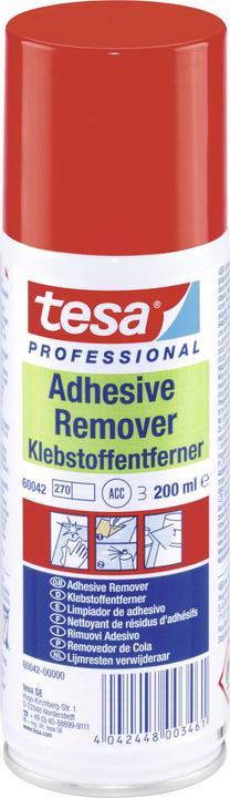 tesa ADHESIVE REMOVER Klebstoffentferner Spray, entfernt Klebereste, 200ml Dose