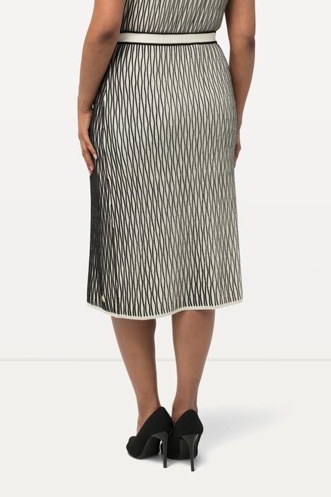 Actual product image Ulla Popken Textured Wool Blend Elastic Waist Skirt (54)