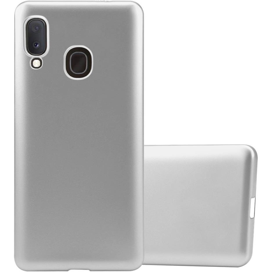 Cadorabo TPU Matt Metallic Hülle (Samsung Galaxy A10e, Samsung Galaxy A20e), Smartphone Hülle, Silber