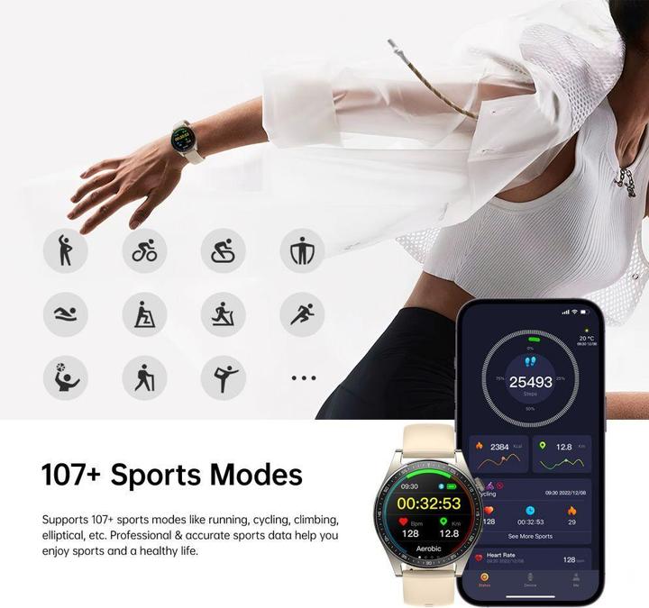 Image du produit Joyroom Montre intelligente JR-FC2 Classic Series avec fonction de réponse aux appels IP68 - or (47 mm)