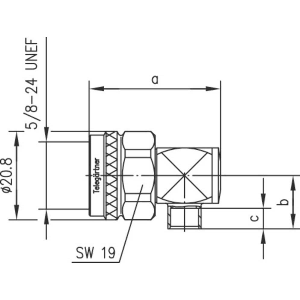Thumbnail - Telegärtner N-Kabelwinkelstecker, Elektronikkabel + Stecker