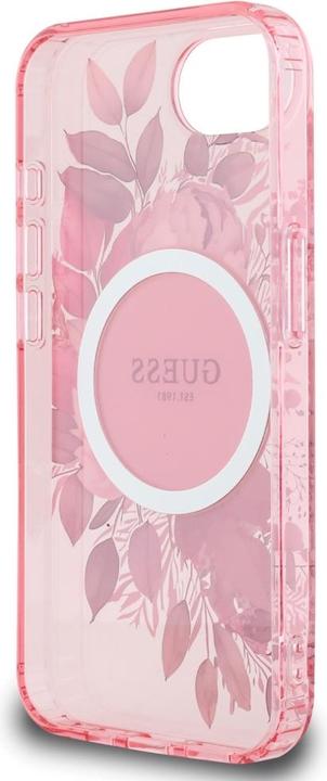 Immagine prodotto Guess Case IML Flowers MagSafe for iPhone 16e pink (Apple iPhone 16e)