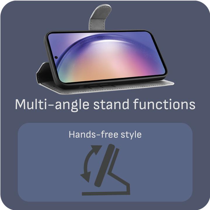 Actual product image Cazy Premium wallet case for Samsung Galaxy A55, magnetic wallet case, card slots, stand (Samsung Galaxy A55)