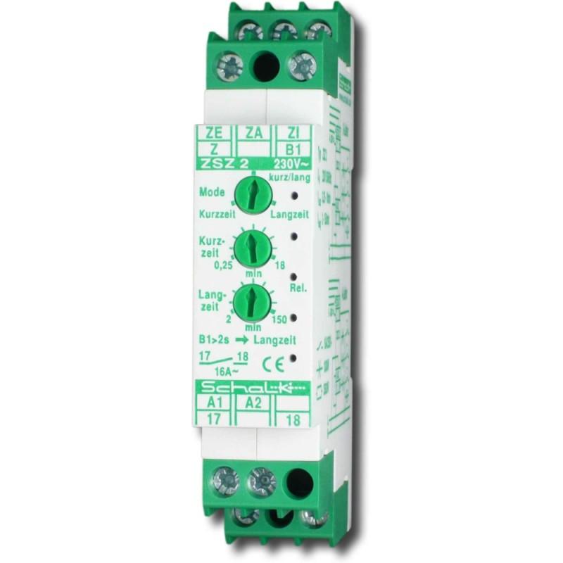 Schalk SCHAL ZSZ 2 Lichtzeit-Impulsschalter 230V AC u. 8-230V UC, 3 Modi 1S 16A m. ZI (ZSZ209)