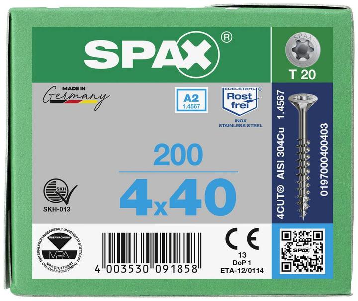 Actual product image Spax A2 Senkmultikopf T-Star Plus T20 Teilgewinde (200 Screws per piece)