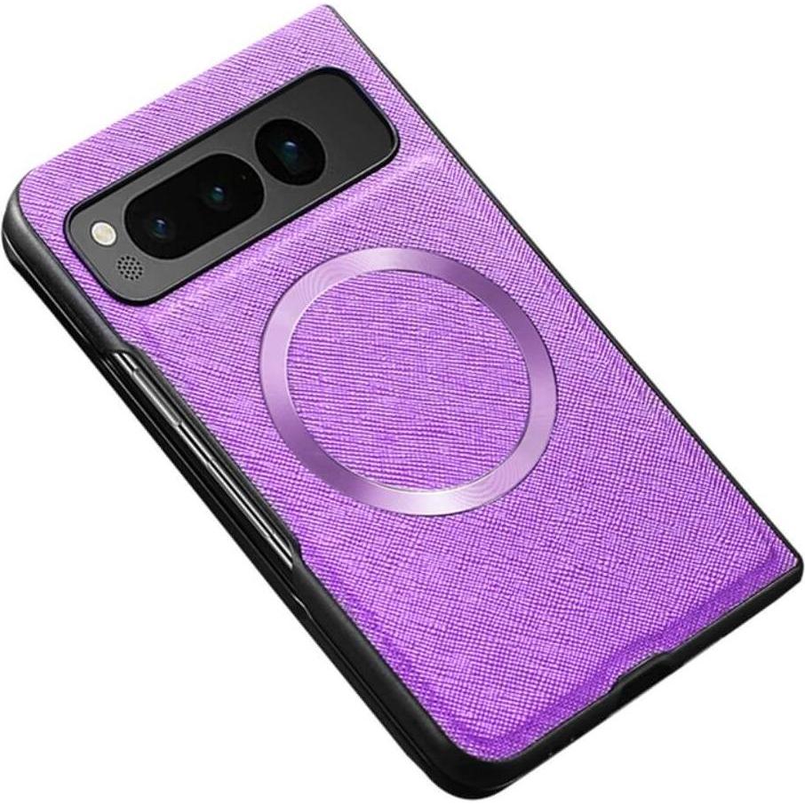 Cover-Discount Google Pixel Fold - Schutzhülle mit Magnet violett (Google Pixel Fold), Smartphone Hülle, Violett