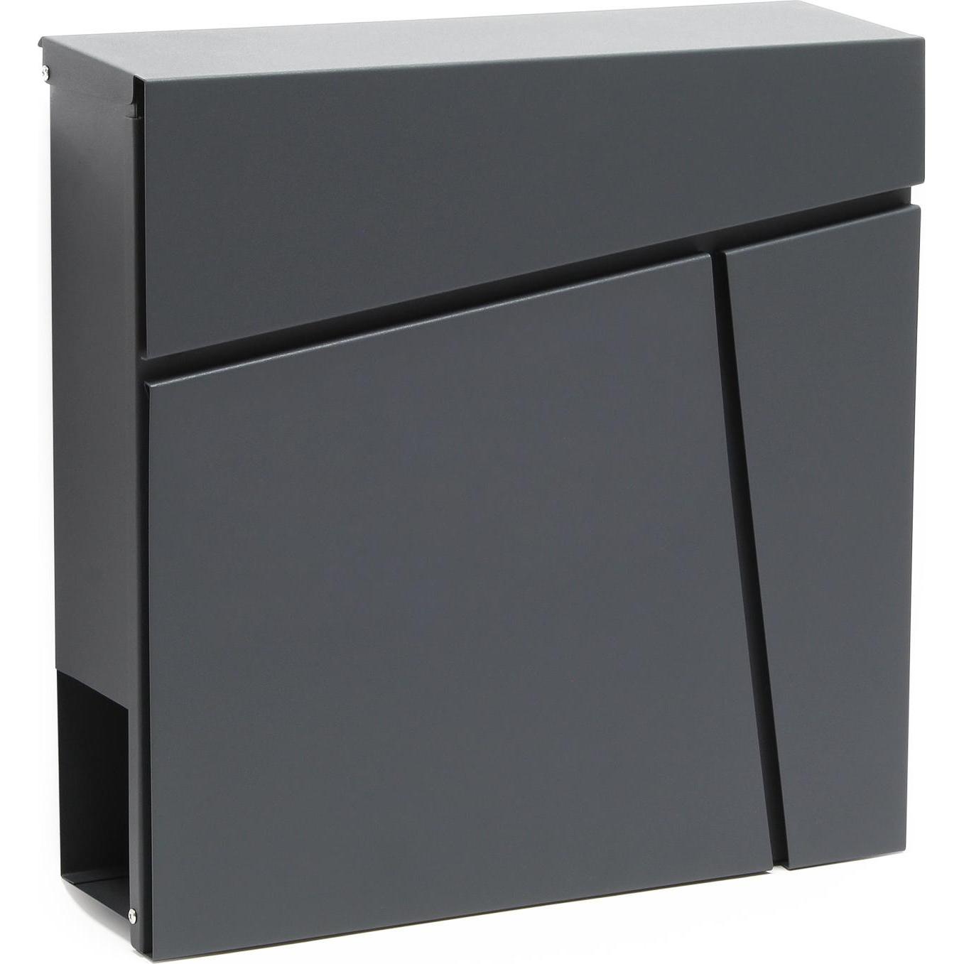 Wiltec, Briefkasten, Briefkasten V23 Anthrazit 370x105x370mm Schloss Zeitung pulverbeschichtet