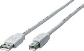 Actual product image equip USB 2.0 cable A->B 1m S/S silver transparent (1 m, USB 2.0)