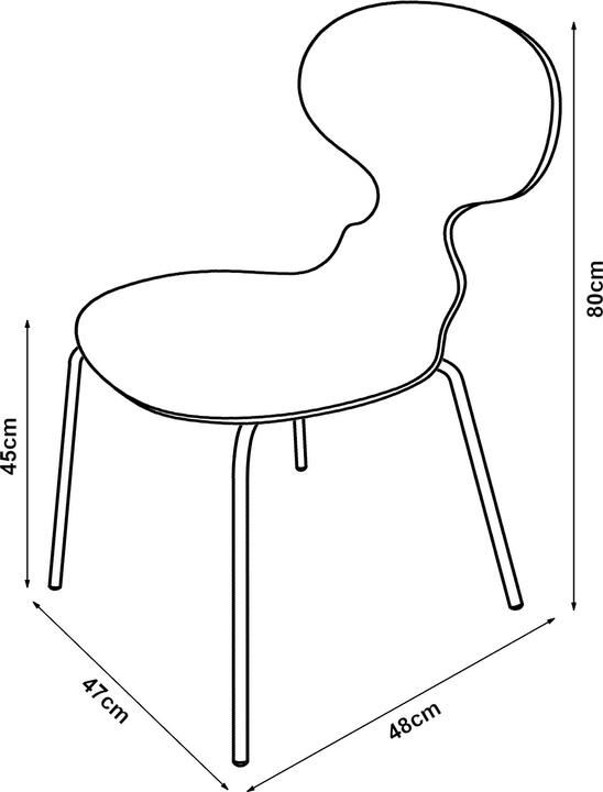 Actual product image En.Casa Esszimmerstuhl Kil 4er Set Schwarz/Chromfarben