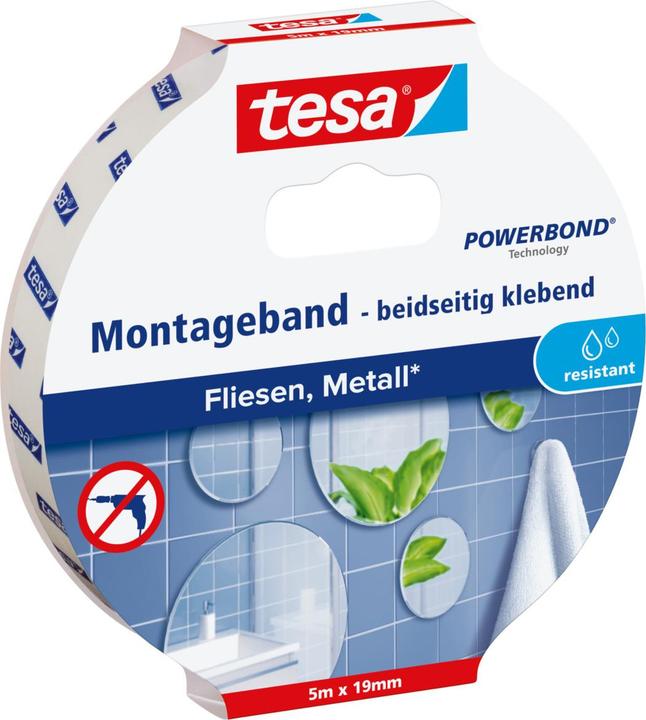 Actual product image tesa Powerbond double-sided mounting tape for tiles & metal (19 mm)