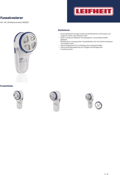 Actual product image Leifheit Lint Shaver