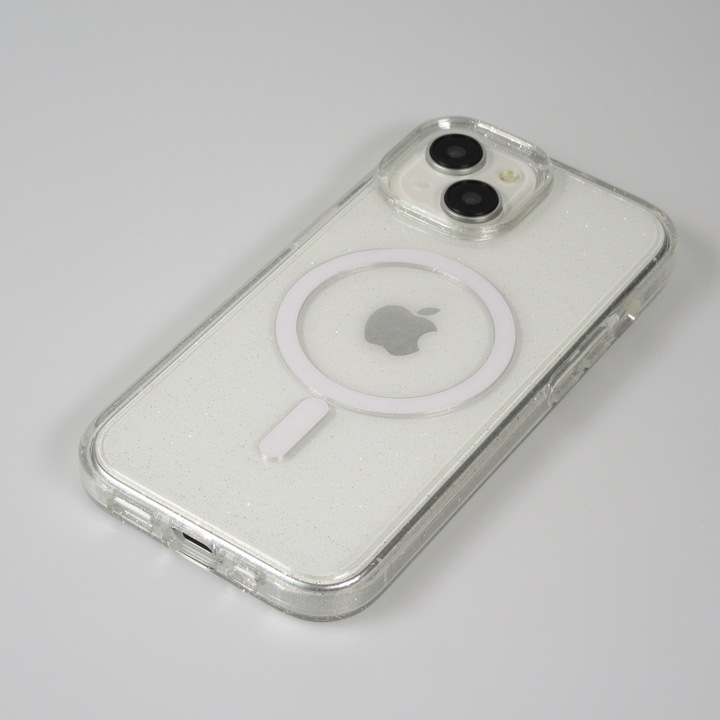 Actual product image PhoneLook Coque Silicone rigid avec dos paillettes et MagSafe (Apple iPhone 15)