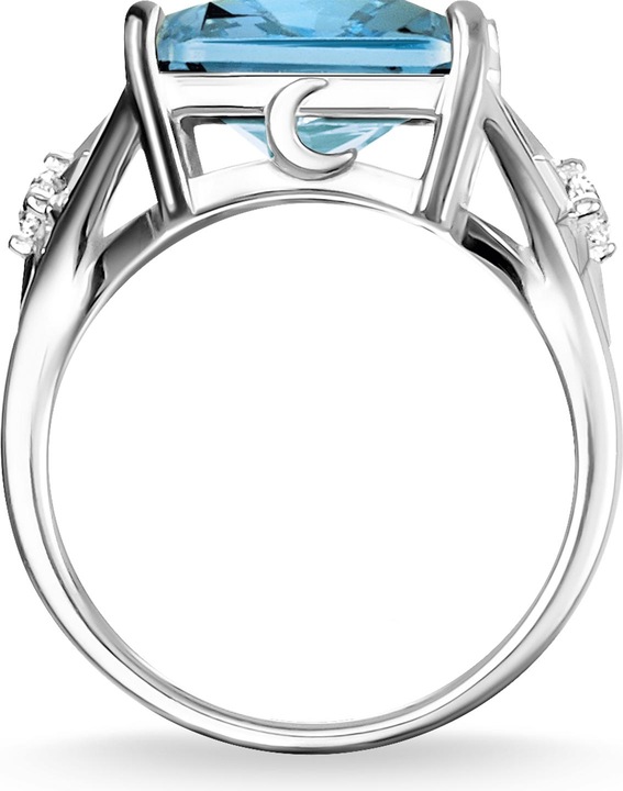 Produktbild Thomas Sabo Ring Stein Blau gross mit Stern (50, 925 Silber)