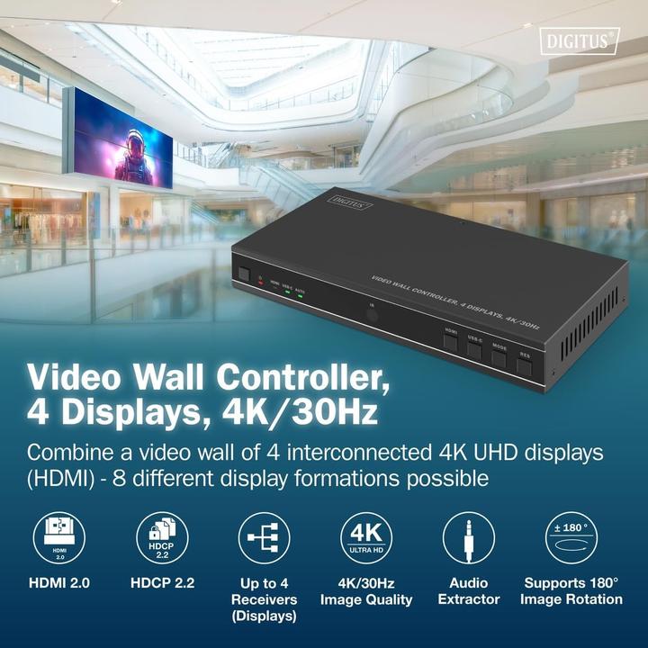 Produktbild Digitus Video Wall Controller, 4 Displays, 4K/30Hz