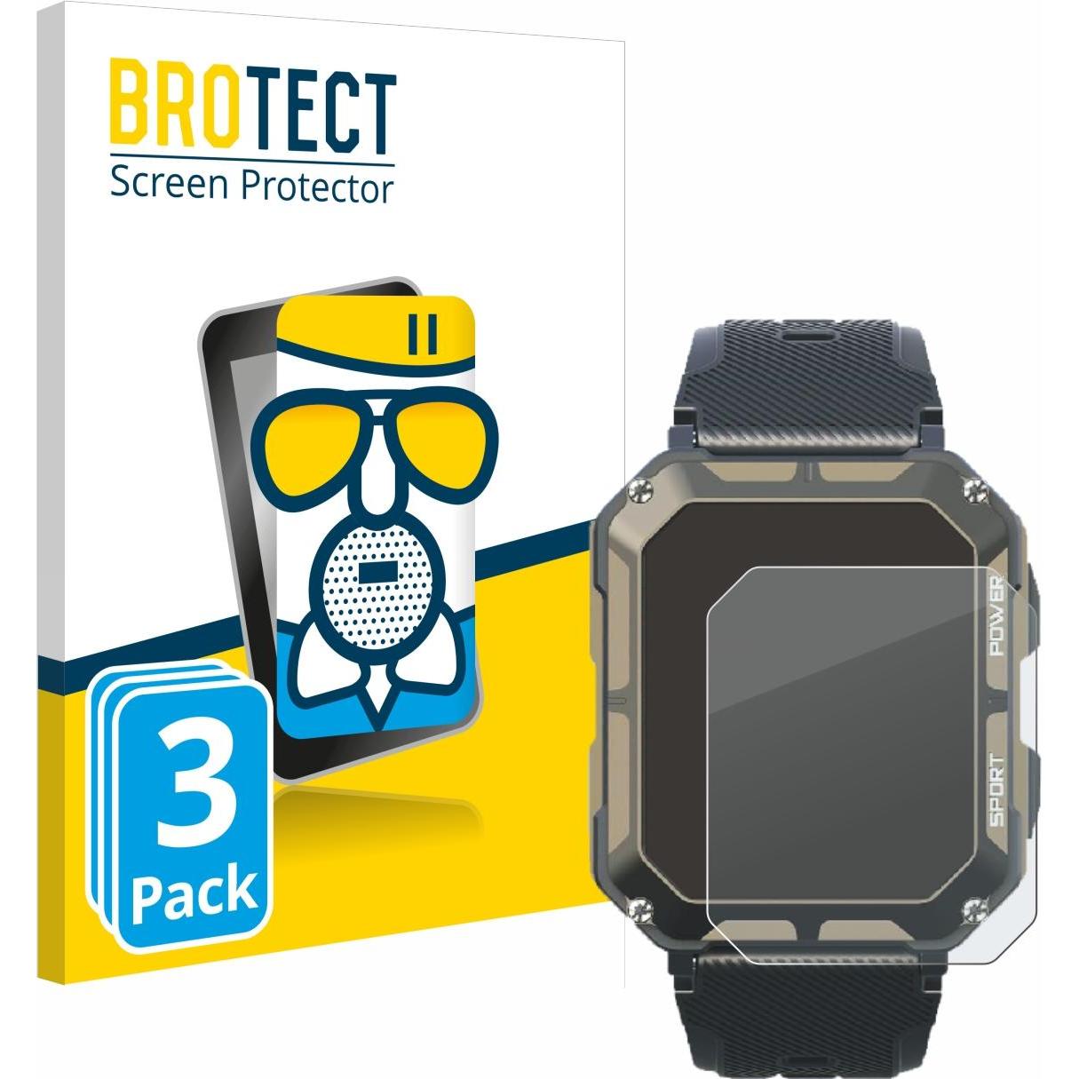 BROTECT AirGlass Panzerglasfolie Matt, Smartwatch Schutzfolie, Grau