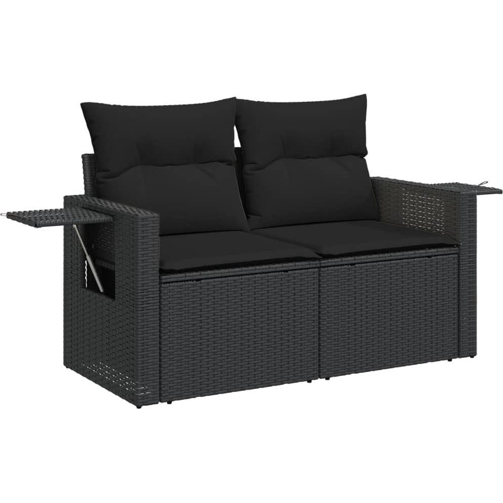 Thumbnail - VidaXL, Gartenlounge, Gartenmöbel Sofa Garnitur Sitzgruppe Lounge 7-tlg. Schwarz Poly Rattan