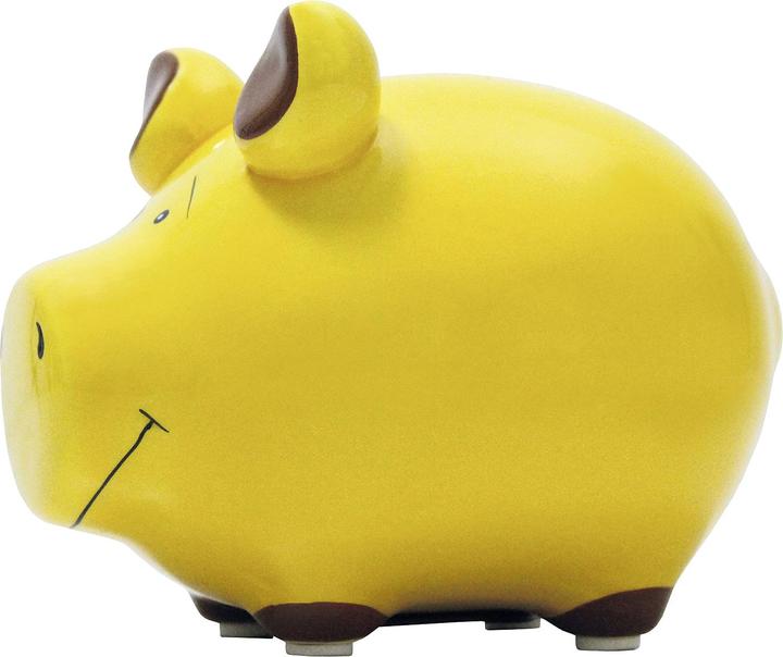 KCG Piggy bank yellow 12x10cm